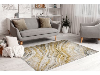 Kusový koberec Fusion - vzor 37 - žlutý