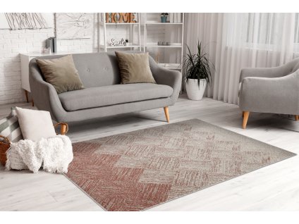 Kusový koberec Fusion - vzor 35 - terakotový