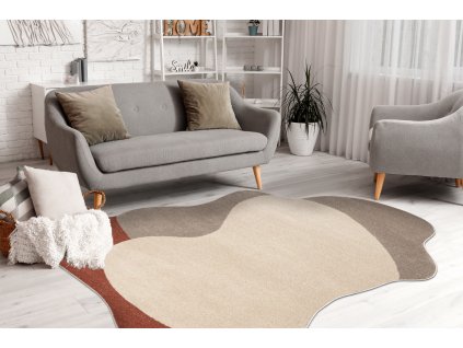 Oválný koberec Fusion - vzor 46 - béžový/terakotový