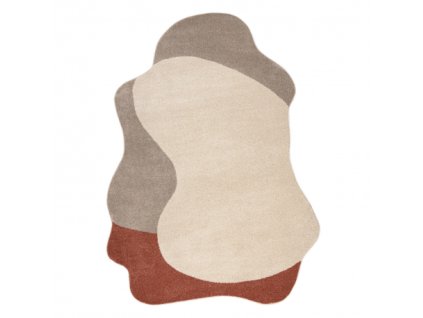 Oválný koberec Fusion - vzor 46 - béžový/terakotový