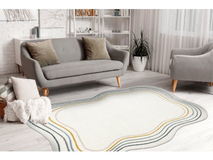 Oválný koberec Fusion - vzor 44 - bílý/modrý