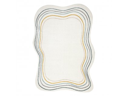 Oválný koberec Fusion - vzor 44 - bílý/modrý