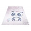 Dětský koberec Emma Kids - panda a ptáček - růžový