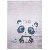 Dětský koberec Emma Kids - panda a ptáček - růžový