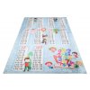 Dětský koberec Emma Kids - děti a násobilka - modrý