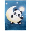 Dětský koberec Emma Kids - panda a měsíček - modrý