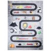 Dětský koberec Emma Kids - cestička a zvířátka - šedý