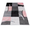 Kusový koberec SUPER VERSO - šedý/růžový - čtverce 2