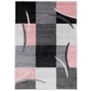 Kusový koberec SUPER VERSO - šedý/růžový - čtverce 2