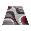 Moderní koberec Tap - geometrické tvary 3 - šedý/červený