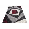 Moderní koberec Tap - čtverce 2 - šedý/červený