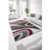 Moderní koberec Tap - vlnky 5 - šedý/červený