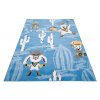Dětský koberec Jolly Kids - lesní zvířátka - modrý