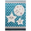 Dětský koberec Fiesta - hvězdičky a měsíček 1 - modrý/bílý