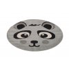 Dětský kulatý koberec Happy Kids - panda - šedý