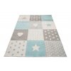 Dětský koberec Lazur - srdíčka 1 - modrý/bílý