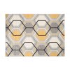 Kusový koberec Lazur - geometrické tvary 1 - šedý/žlutý