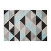 Kusový koberec Lazur - trojúhelníky 5 - šedý/tyrkysový