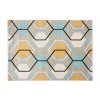 Kusový koberec Lazur - geometrické tvary 1 - šedý/tyrkysový