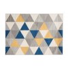 Kusový koberec Lazur - trojúhelníky 2 - šedý/modrý