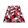 Kusový koberec Maya - geometrické tvary 1 - šedý/červený