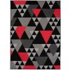 Kusový koberec Maya - trojúhelníky 2 - černý/červený