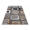 Kusový koberec Maya - geometrické tvary 2 - šedý/žlutý