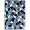 Kusový koberec Maya - geometrické tvary 1 - černý/modrý