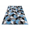 Kusový koberec Maya - geometrické tvary 1 - černý/modrý