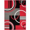 Kusový koberec Maya - geometrické tvary 2 - šedý/červený