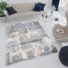 Moderní koberec Versay Shaggy - modré cihly - krémový