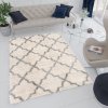 Moderní koberec Versay Shaggy - mřížka - krémový
