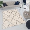 Moderní koberec Versay Shaggy - tvary - krémový