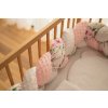 Mantinel do postýlky - světle růžový-bílý - vzor 4