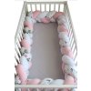 Mantinel do postýlky - světle růžový-bílý - vzor 4