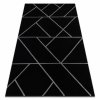 Moderní koberec Easy - stříbrné tvary 1 - černý