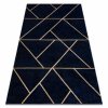 Moderní koberec Easy - zlaté tvary 1 - tmavě modrý