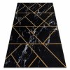 Moderní koberec Easy - zlaté tvary 3 - černý