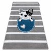 Krásný dětský koberec KINDER - buldoček - šedý