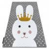 Krásný dětský koberec KINDER - králíček 1 - šedý