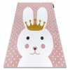 Krásný dětský koberec KINDER - králíček 1 - růžový