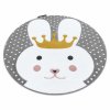 Kulatý dětský koberec KINDER - králíček 1 - šedý