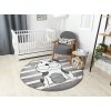 Kulatý dětský koberec KINDER - štěňátko 1 - šedý