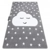 Krásný dětský koberec KINDER - mráček a hvězdičky - šedý