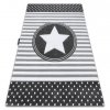 Krásný dětský koberec KINDER - hvězdička 2 - šedý