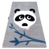 Krásný dětský koberec KINDER - pandička - šedý