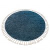 Kulatý koberec se střapci Herbert - dlouhý vlas 2 - tmavě modrý