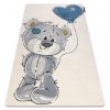 Krásný dětský koberec KINDER - medvídek se srdíčkem - krémový