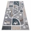 Skvělý dětský koberec FUNNY - město 1 - šedý