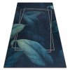 Pratelný koberec PERFECT - listy 3 - modrý